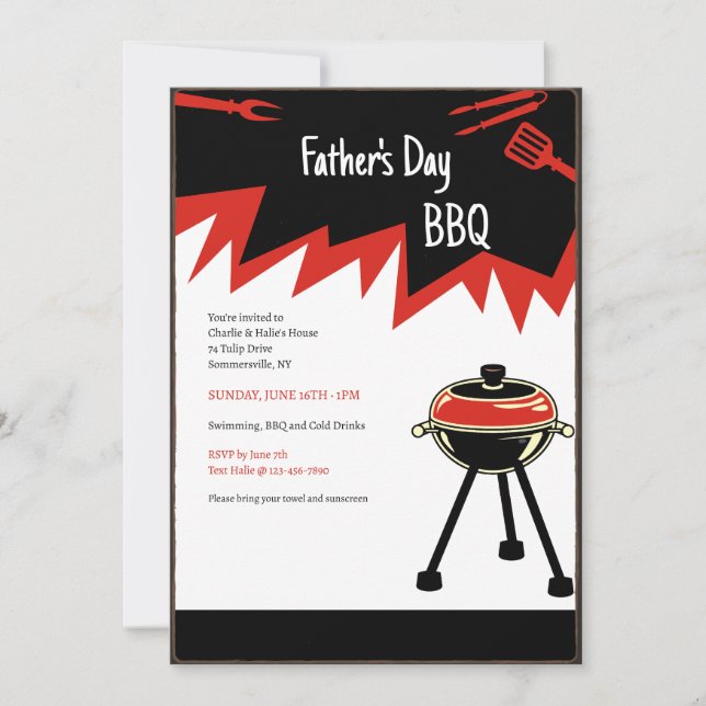 Convites Grelha de BBQ Quente (Frente)