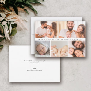 Convites Grelha de foto simples Baby 5 recém-nascido obriga