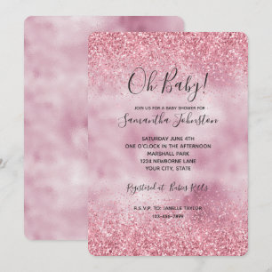 Convites Grelha Glitter Girly Pink