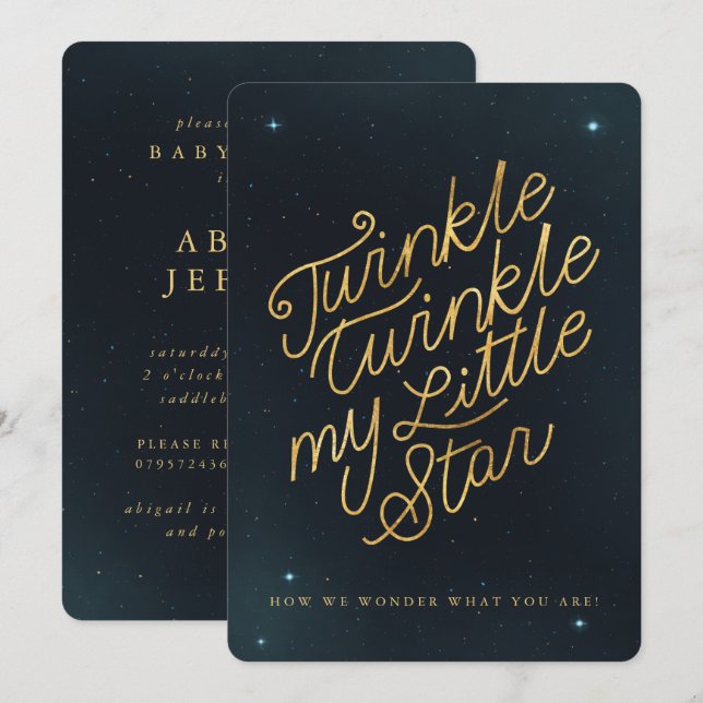 Convites Grelha minha pequena estrela (Frente/Verso)