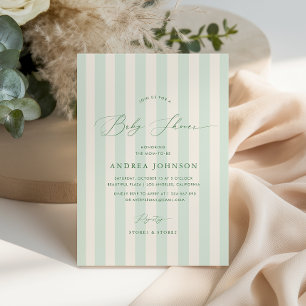 Convites Grelha Verde Chic Grelha Gênero Chá de fraldas Neu