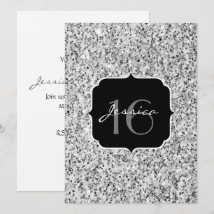 Convites Grelhas de luz das cinzas prateadas Doces 16