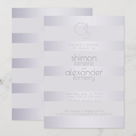 Convites Grelhas de Shimmer de Prata Violeta Monograma