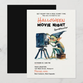 Convites Gremlin Verde da Noite de Halloween
