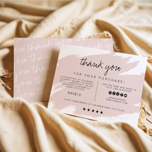 Convites GRETCHEN Blush Smudge Small Business Obrigado