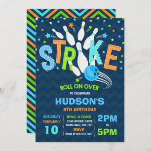 Convites Greve da festa de aniversário da boliche do