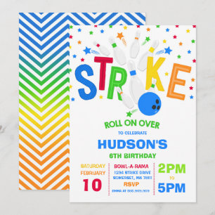 Convites Greve de Festa de aniversário de Boliches de Convi