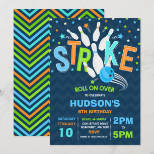 Convites Greve de Festa de aniversário de Boliches de Convi