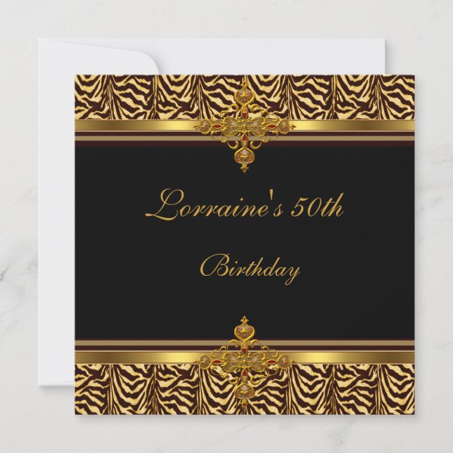 Convites Greve de Zebra de Ouro Preto com Festa de aniversá (Frente)