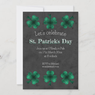 Convites Greve Sparkle Shamrock Rua Patrick Day