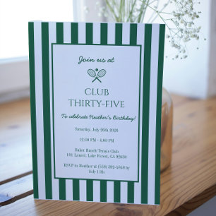 Convites Greve Verde do Clube Tênis Festa de aniversário
