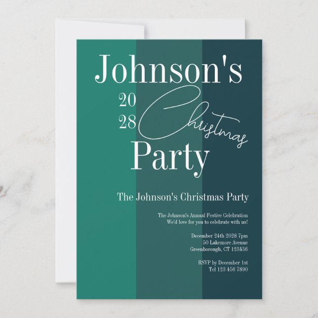 Convites Greve Verde do Partido do Natal Moderno (Frente)