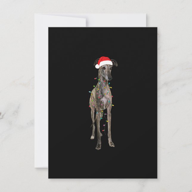Convites Greyhound de Natal Gift Greyhound Dog Papais noeis (Frente)