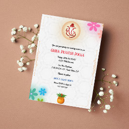 Convites Griha Pravesh, Indígena Hindu, Floral