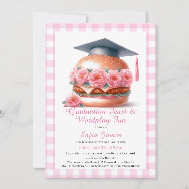 Convites Grill and Chill Graduation Party Invitation (Frente)