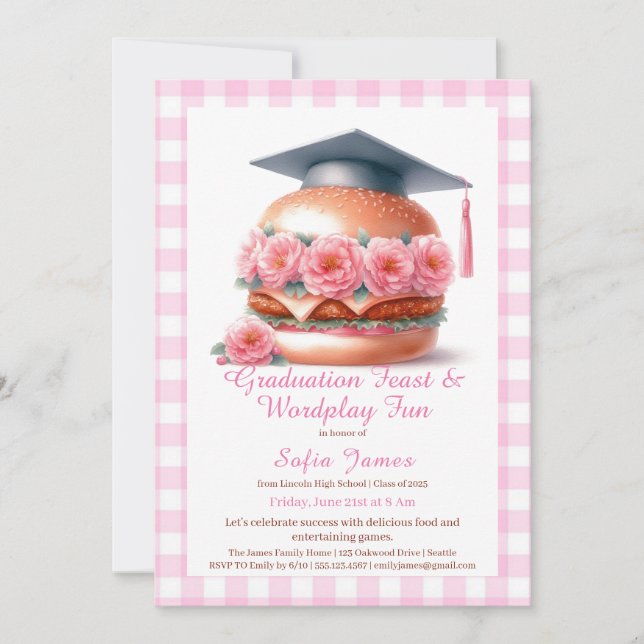 Convites Grill and Chill Graduation Party Invitation (Frente)