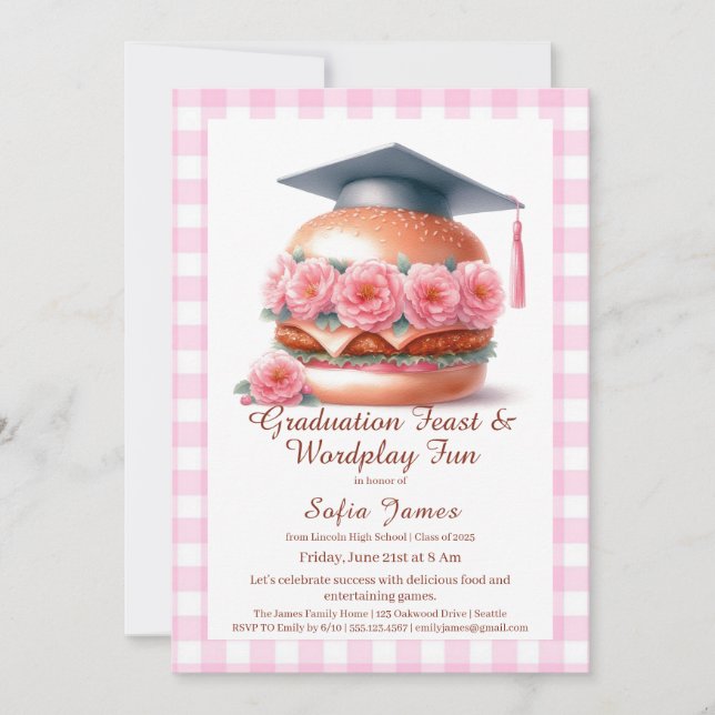 Convites Grill and Chill Graduation Party Invitation (Frente)