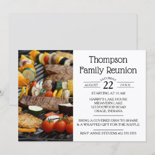 Convites Grill do CHURRASCO de Reunião Familiar