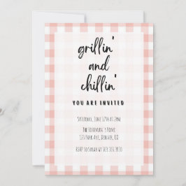 Convites Grillin' e Chillin' Gingham CHURRASCO Invitation