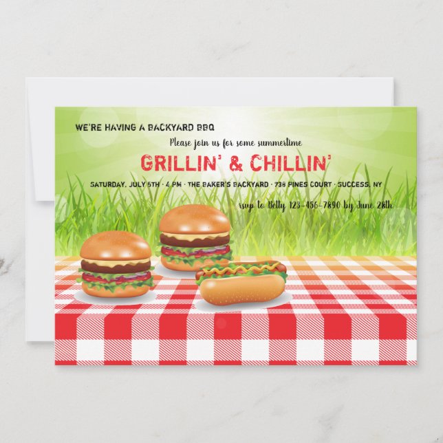 Convites Grillin' e Chillin' Invitation (Frente)