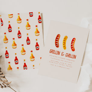 Convites Grillin e CHURRASCO de quintal de Verão para refri
