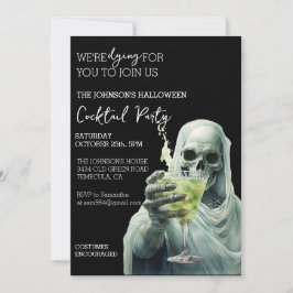 Convites Grim Reaper Cocktail Halloween Party Watercolor