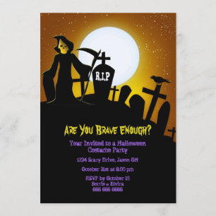 Convites Grim Reaper - Festa Assustadora do Dia das Bruxas