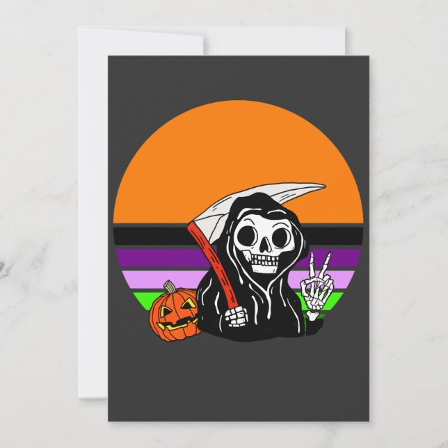 Convites Grim Reaper - Halloween Sunset Jack O'Lantern (Frente)