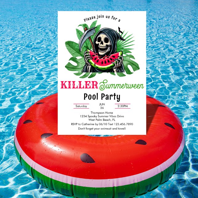 Convites Grim Reaper Watermelon, Partido da Piscina Summerd (Criador carregado)