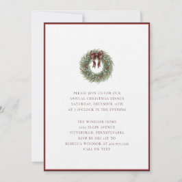 Convites Grinalda de Natal em Aquarela Elegante com Laço Xa
