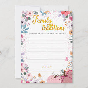 Convites Grinalda Floral de Pequena Abóbora Tradição Famili
