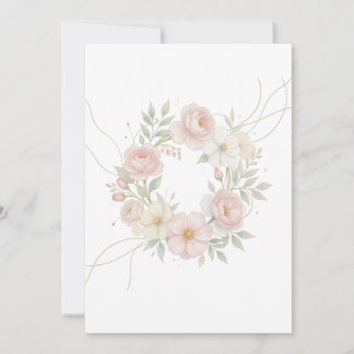Convites Grinalda Floral Pastel Rosa Elegante Design Botâni