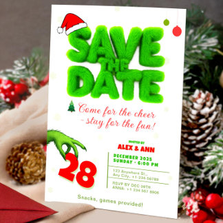 Convites Grinch Style Save The Date Christmas New Year
