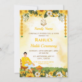 Convites Groom Haldi Ceremony Invitation Card