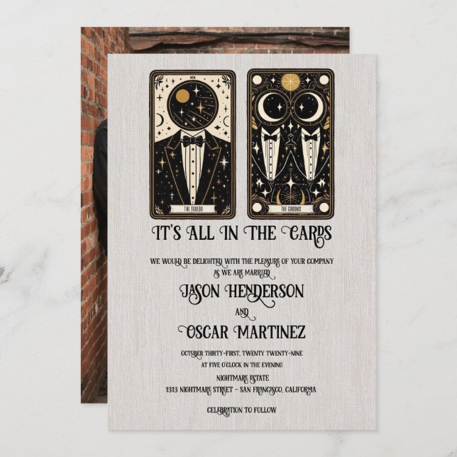 Convites Grooms Wedding Tarot (Frente/Verso)