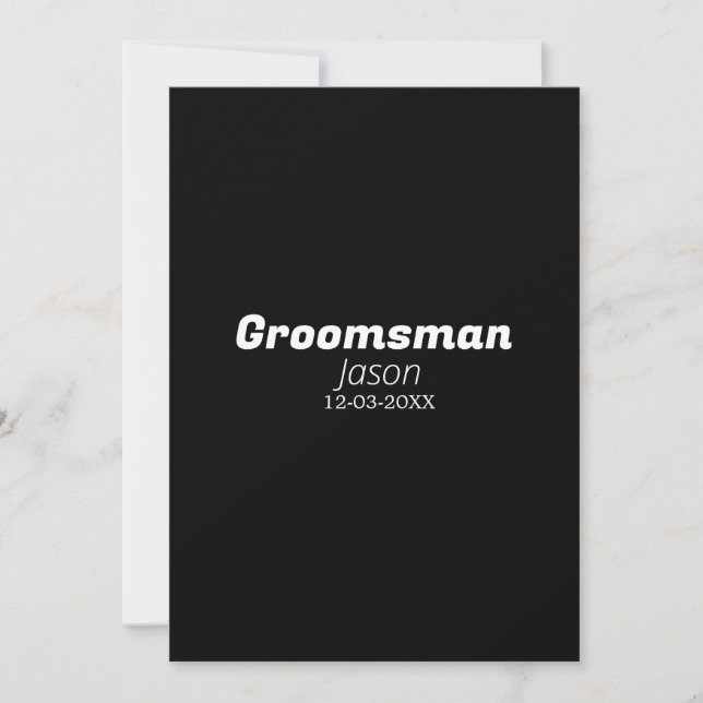 Convites groomsman bachelorette party add name modern simpl (Frente)