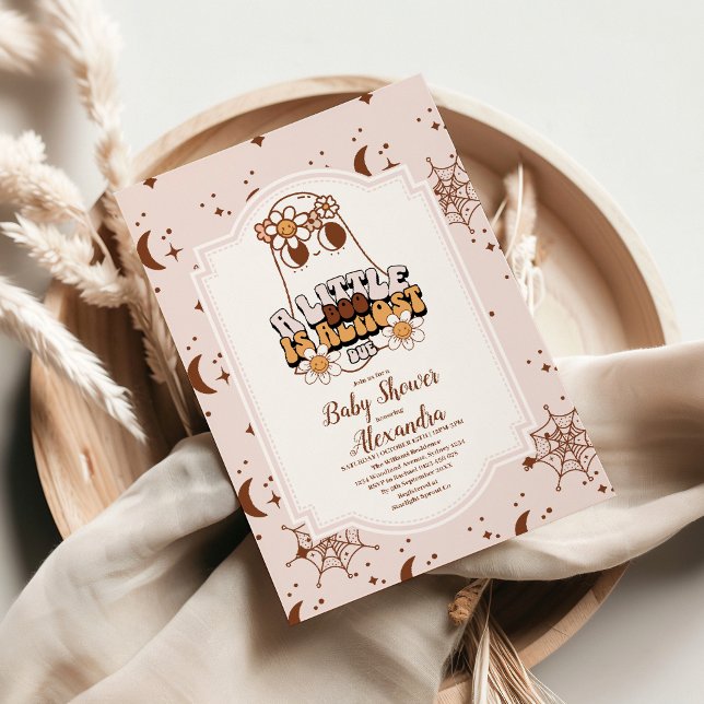 Convites Grooven Halloween Pequeno Chá de fraldas Boo (Criador carregado)