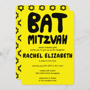 Convites Groovtering Handlettering Custom Bat Mitzvah Bold 