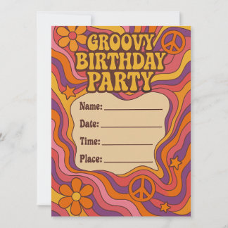 Convites Groovy Birthday Invite
