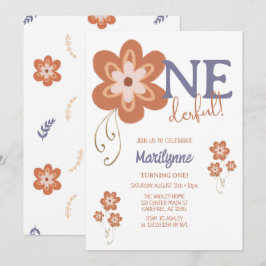 Convites Groovy Boho Daisy Oneince Primeiro Aniversário