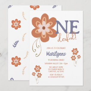 Convites Groovy Boho Margarida Primeiro Aniversário Incríve