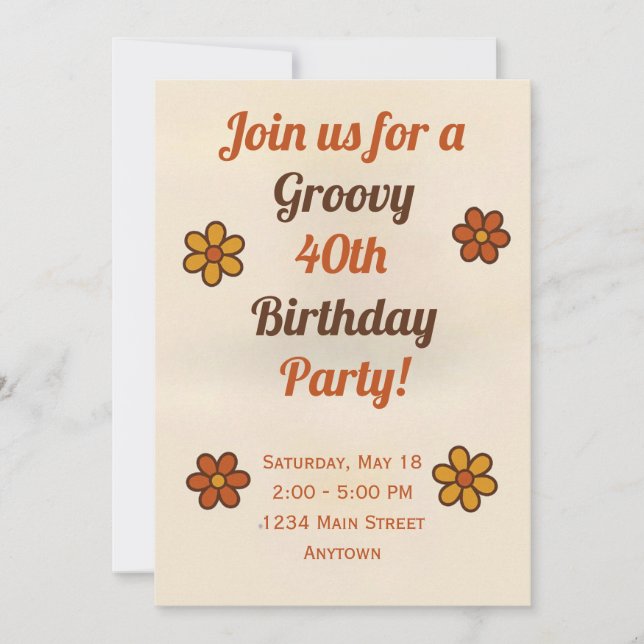 Convites Groovy Childens Birthday Invitation (Frente)