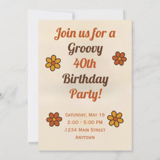 Convites Groovy Childens Birthday Invitation