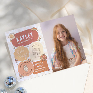 Convites Groovy Daisy Boho Vamos Festejar Foto Menina Anive