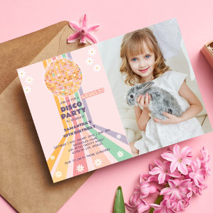 Convites Groovy Disco Aniversário Foto