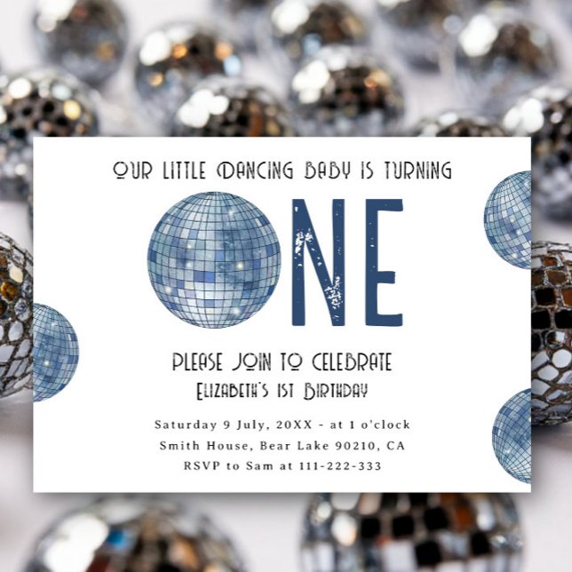 Convites Groovy Disco Dancing Baby First Birthday (Criador carregado)