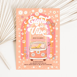 Convites Groovy Eight é uma Van Bus de 8 anos de idade