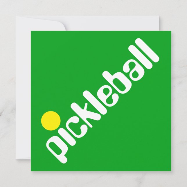 Convites Groovy Fun Mod PICKLEBALL Texto Em Verde Brilhante (Frente)