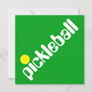 Convites Groovy Fun Mod PICKLEBALL Texto Em Verde Brilhante