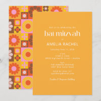 Groovy Geométrico Amarelo Bat Mitzvah